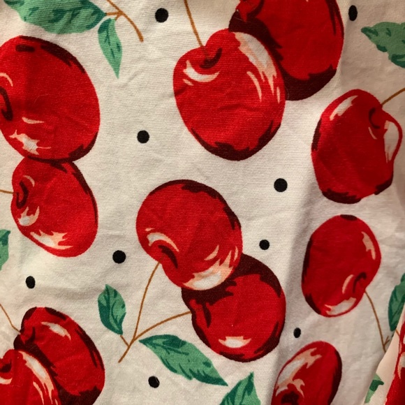 Cherry Cotton Dress with Tie - Picture 2 of 3